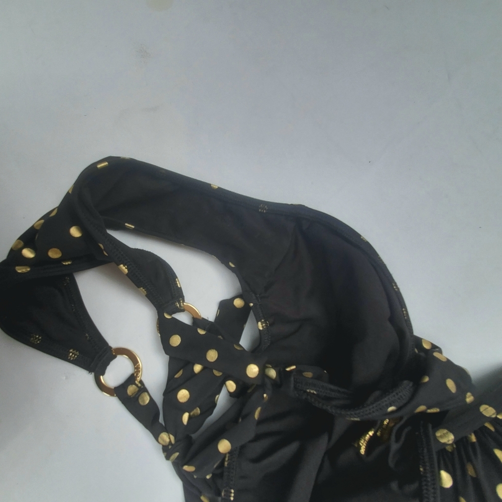 Victoria's Secret Black & Gold Polka-dot Bikini - Picture 8 of 11
